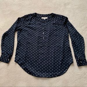 Loft long sleeve navy blouse